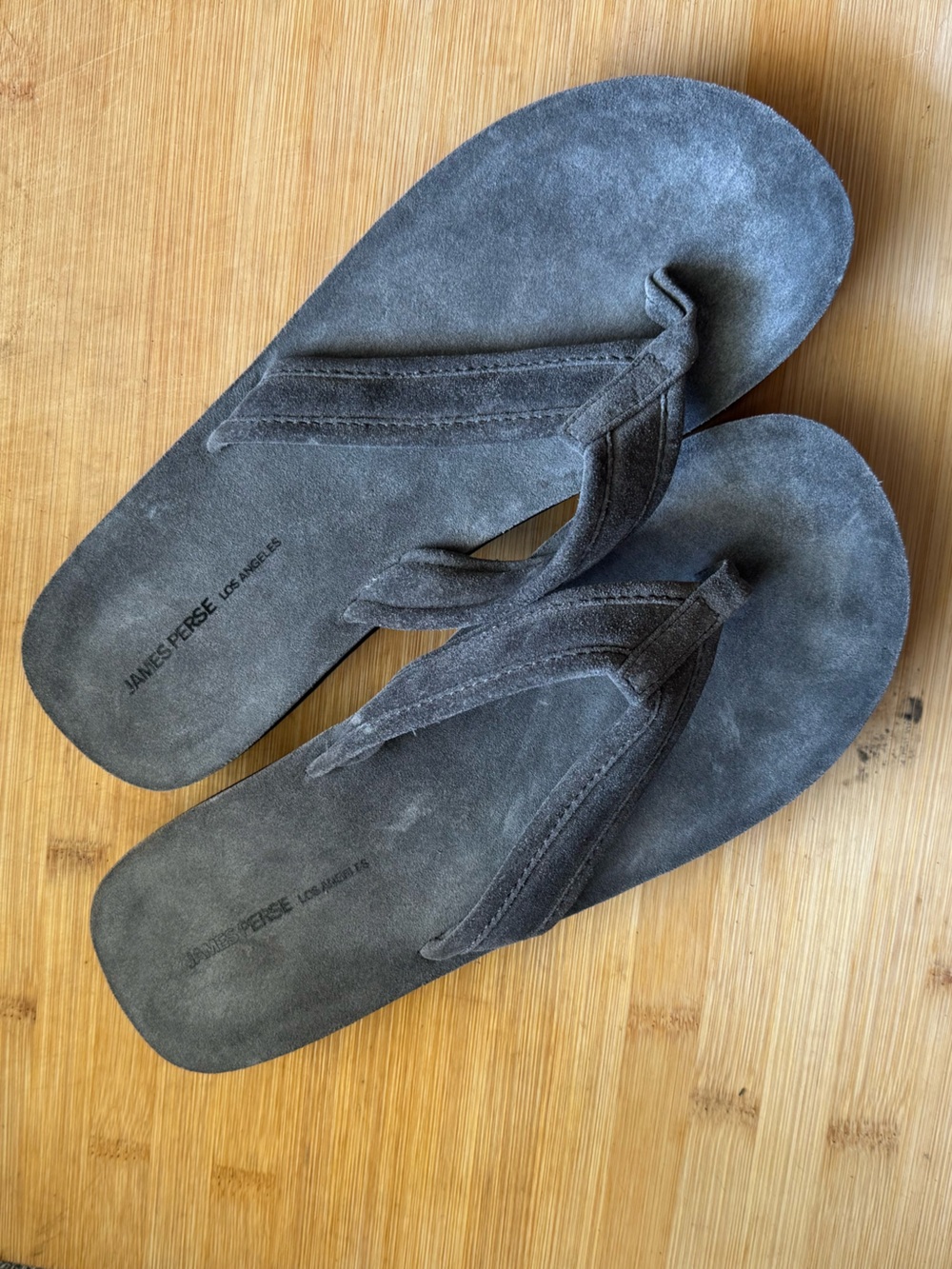 JAMES PERSE Charcoal Grey Suede Classic Flip Flop Sandals Men's Size 9